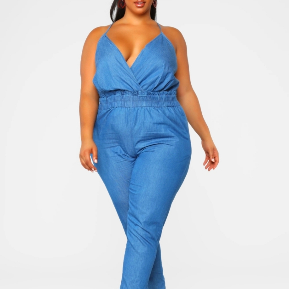 Fashion Nova NWOT Denim Jumpsuit